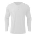 thumbnail image 5 of JIANJIA Mens Polo Shirts Autumn Winter Solid Color Striped Fabric Round Neck Button Long Sleeve Bottoming Tops Streetwear, 5 of 5