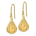 thumbnail image 2 of Fancy 3D Teardrop Dangle Earrings in 14k Yellow Gold, 39mm, 2 of 3