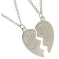 thumbnail image 2 of Silver Tone Broken Heart "I Love You With All My Heart" Sweetheart Pendant Necklaces Set Ladies Adult Female Women, 2 of 4