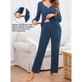 thumbnail image 3 of Avidlove Maternity Nursing Pajamas Set Labor Delivery Breastfeeding Sleepwear Long Sleeve Top and Long Pants Pjs Pregnancy Sleepwear, 3 of 5