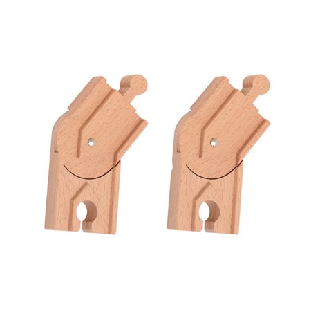 Pack of 2 Wooden Train Track Expansion Parts for Most Wooden Railway Systems for Kids Building Play