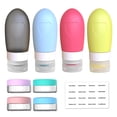 thumbnail image 2 of VODVOB Reusable Silicone Travel Bottles - Loving Heart Dispensing Bottle Containers for Lotion, Shampoo, Baby Food, TSA Approved - Assorted Colors, 2 of 9