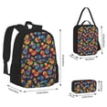 thumbnail image 2 of Disketp Colorful Pineapples1 Print Large Capacity Backpack Lunch Bag Pencil Case Combination 3 Piece Set for Student, 2 of 7