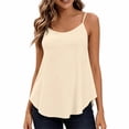 thumbnail image 6 of VBVC Women's Adjustable Strap Crew Neck Camisoles , Ladies' Lightweigh Curved Hem Tank Tops , Casual Summer Sleeveless Shirts For Women,Beige,S-2XL, 6 of 9