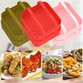thumbnail image 1 of 2Pcs Air Fryer Silicone Pot avec Poignée Réutilisables Résistant à la Chaleur Silicone Air Friteuses Doublure 7 Pouces Carré Antiadhésif Air Friteuse Silicone Panier, 1 of 7