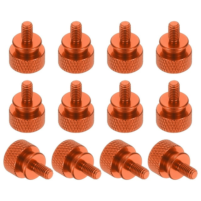12 Pcs M4*0.7 Vis à Pouce Moletées pour Boîtier d'Ordinateur Vis de Serrage à Main Filetées pour Boîtier PC, Orange