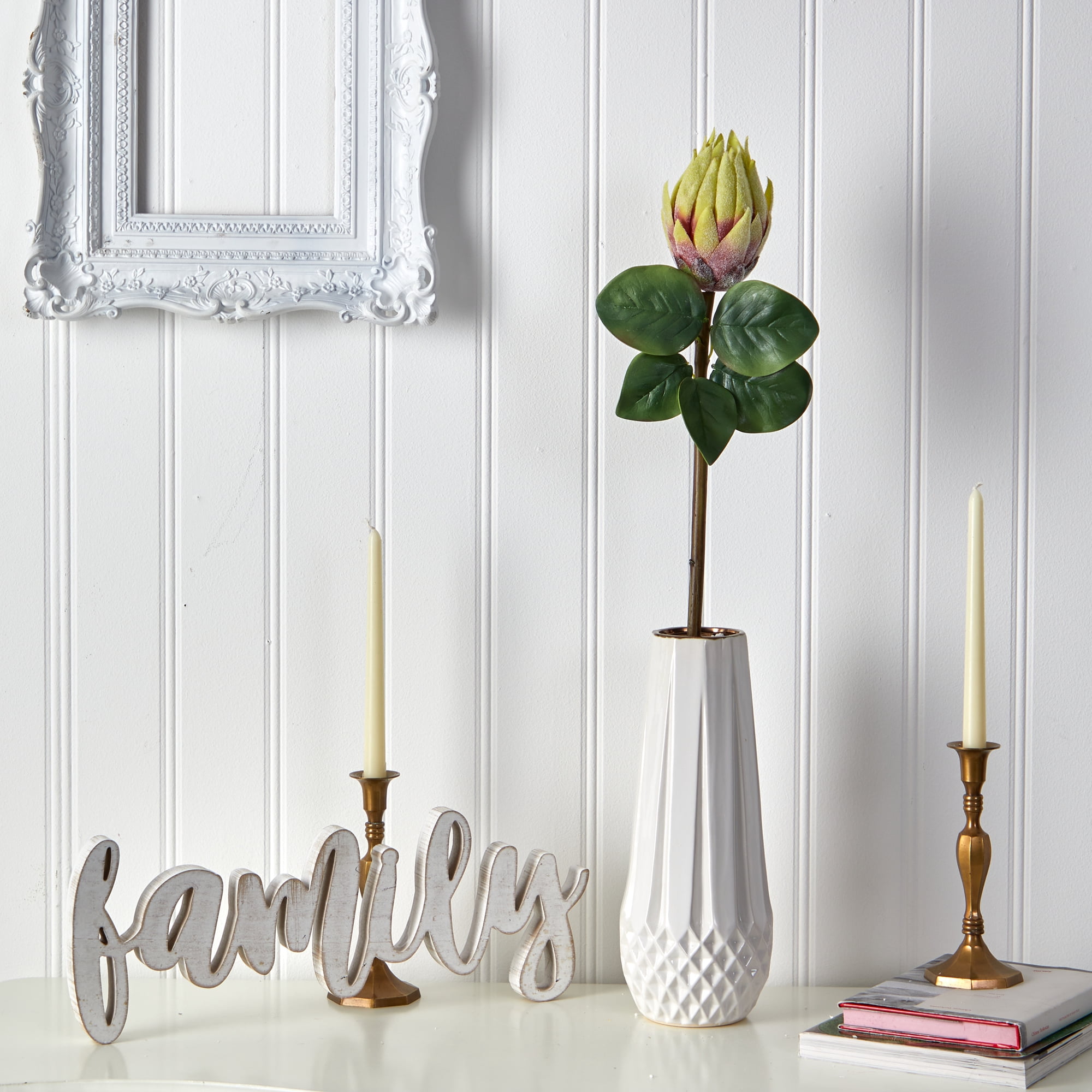 Nearly Natural 23in. King Protea Artificial Flower (Set of 4)