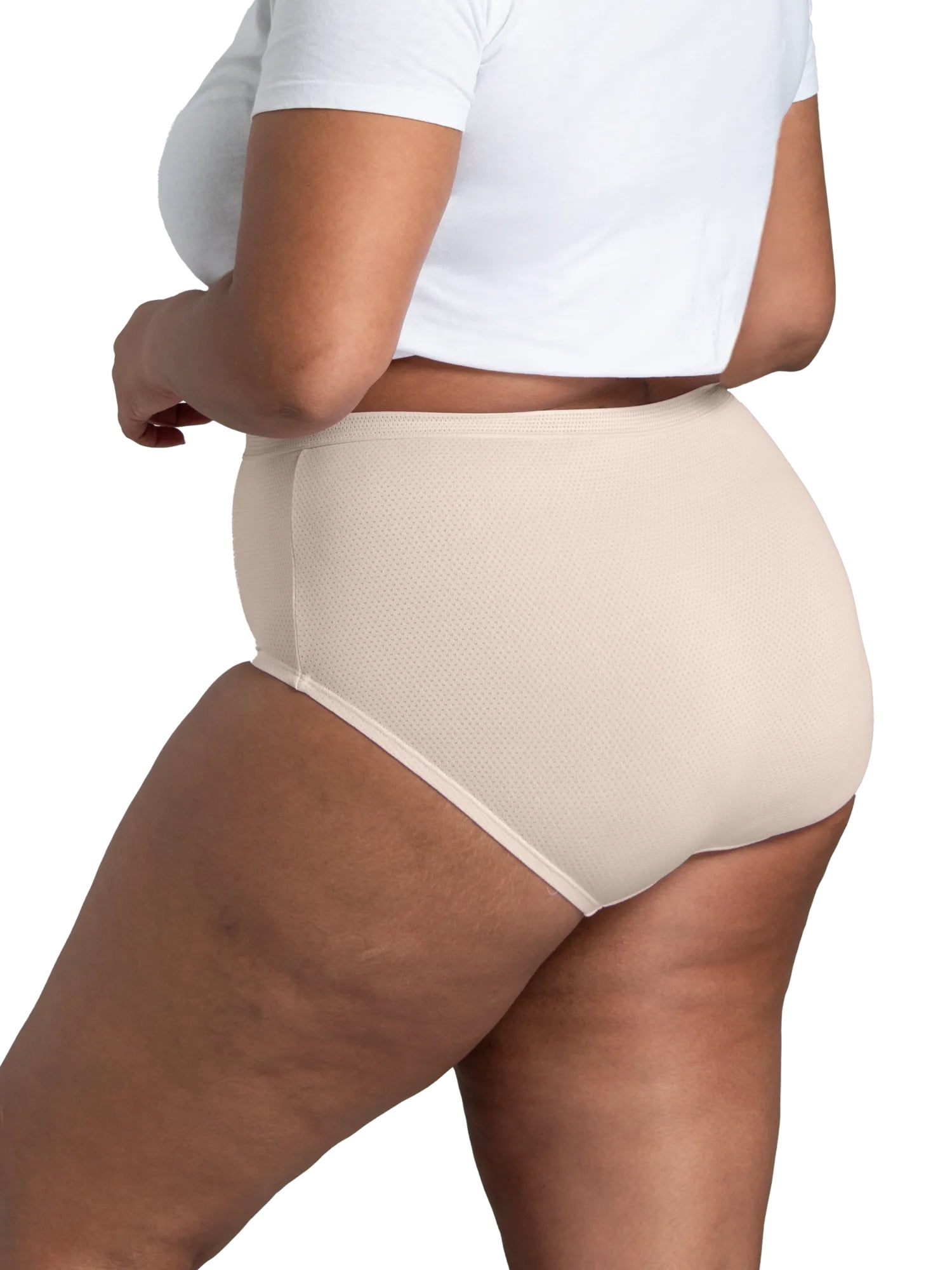 Fit for Me by Fruit of the Loom Women's Plus Size Breathable Micro-Mesh Brief Underwear, 6-Pack
