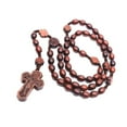 thumbnail image 6 of JZROCKER Handmade Rosewood Catholic Rosary Necklace Christian Wood Beads Cross Pendant, 6 of 6