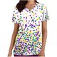 thumbnail image 1 of Camiseta de Manga Corta para Mujeres con Cuello en V Impresa de Navidad de Ajuste Suelto con Bolsillos, Tejido de Trabajo Casual de Poliéster Suave para Uso Diario en Casa O Oficina, 1 of 5