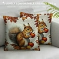 thumbnail image 3 of Creowell Throw Pillow Covers ,Squirrel Cute Autumn Animals Decorative Pillow Covers for Couch Nature Woodland Forest Fall Outdoor/Indoor Throw Pillows Soft Cushion Covers for Sofa Home White, 3 of 5