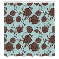 thumbnail image 3 of Ambesonne Floral Shower Curtain, Flower Ornaments Retro, 69"Wx70"L, Pale Blue Brown, 3 of 3