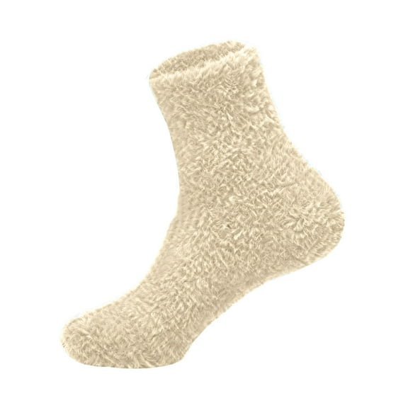 XDIAHBPL Socks For Women Coral Fleece Suitable For Both Men And Thickened Warm Long For Winter Non Shedding Solid Color Floor Sleep Yellow