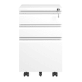 thumbnail image 2 of Hassch Mobile File Cabinet with Lock, Metal Filing Cabinet with 3 Storage Drawers for Letters/Legal/A4, Fully Assembled Except Wheels, White, 2 of 7