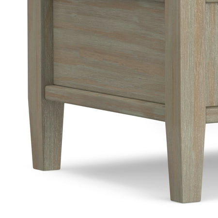 Simpli Home - Warm Shaker SOLID WOOD 20 inch Wide Rectangle Transitional End Side Table in Distressed Grey - Distressed Gray