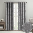 thumbnail image 4 of SunSmart Amelia Polyester Tricoté Jacquard Haut Rideau Panneau en Gris, 4 of 15