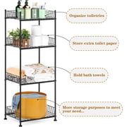 4 Tier Bathroom Storage Rack Wire Shelving Unit Organizer, Black