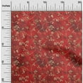 thumbnail image 1 of oneOone Popeline de Coton Sergé Tissu Rouge Batik Matière pour Robe Tissu Imprimé Tissu au Mètre 56 Pouces de Large, 1 of 4