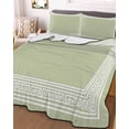 thumbnail image 2 of Quilts Twin XL Size, Sage Green Geometric Soft Comforter Bedding Set for Bed, White Greek Key Design Abstract Modern Art Lightweight Quilted Bedspread with Pillow Cover(2 Pieces), 68x98 Inch, 2 of 6