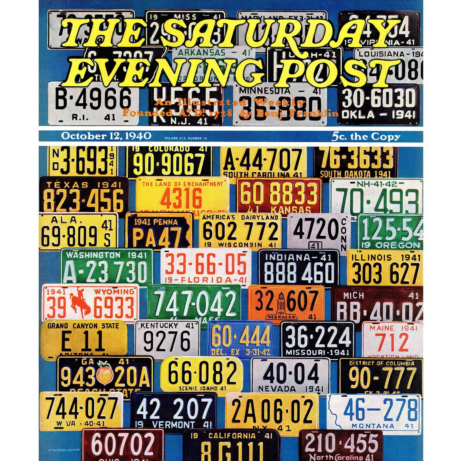 Marmont Hill "License Plates" by H. Wilson Smith Painting Print on Canvas