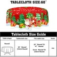 thumbnail image 2 of Christmas Tablecloth Round 60 Inch Xmas Tree Snowflake Table Cloths Circle Red Table Cover Washable Wipeable Polyester Tabletop for Dining Kitchen Picnic Party Decor, 2 of 7