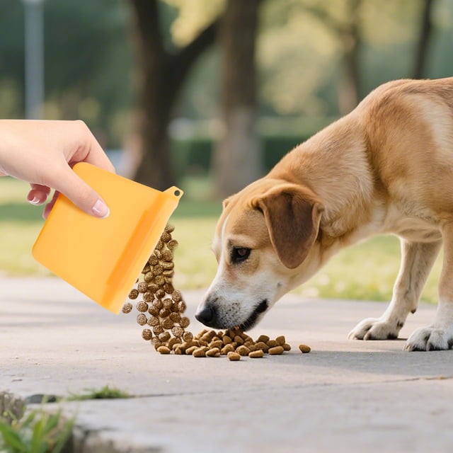 Silicone Training Pouch for Dogs Portable Leakproof Pet Food Storage Container Easy Clean