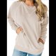 thumbnail image 2 of Sudadera Informal de Larga con Cuello Redondo para Mujer, Sudadera Holgada Albaricoque L, 2 of 8