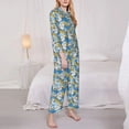 thumbnail image 3 of Honeii Flower and Sail Boat print Women's Pajama Sets Long Sleeve Button Down Sleepwear Nightwear Soft Pjs Lounge Sets-XX-Large, 3 of 7