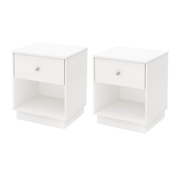 Home Square White Nightstand Set Of 2 Walmart Com Walmart Com