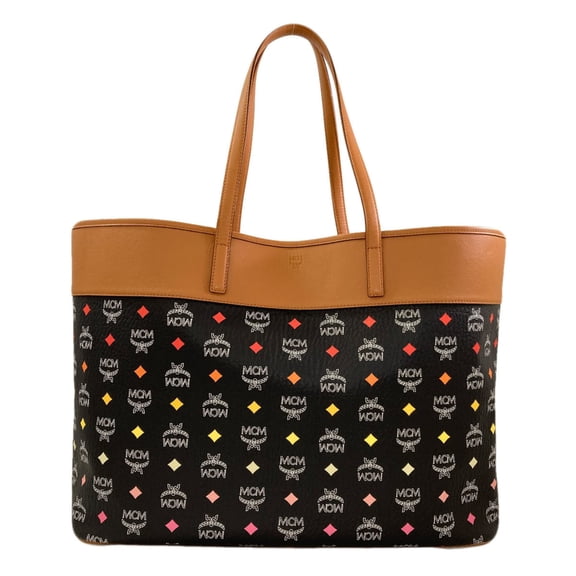 Pre-Owned MCM Logo Tote Bag, Leather, Women's