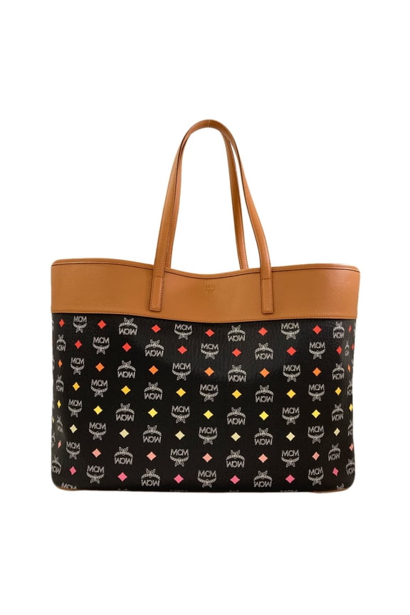 Pre-Owned MCM Logo Tote Bag, Leather, Women's