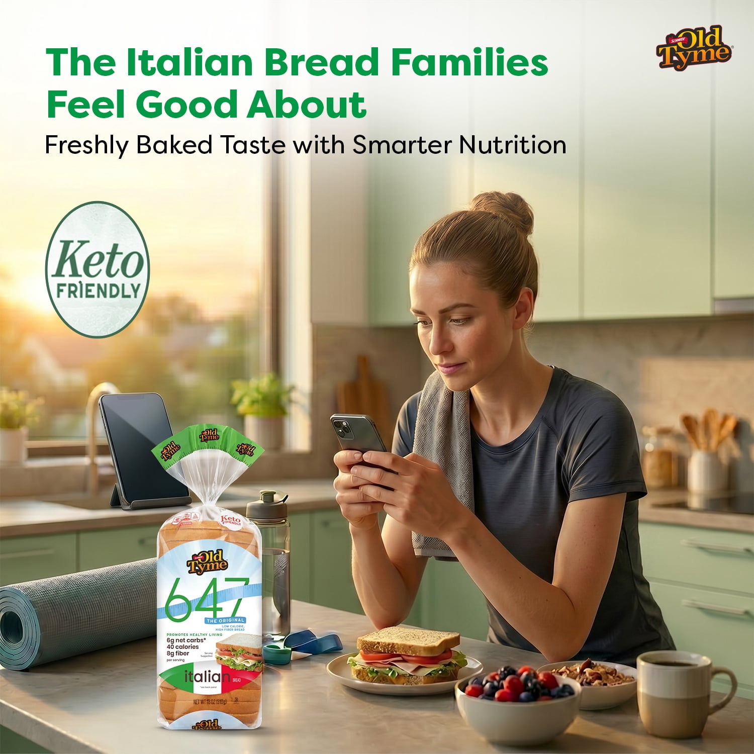 Schmidt Old Tyme 647 Low Calorie Keto Friendly Italian Bread 18 oz