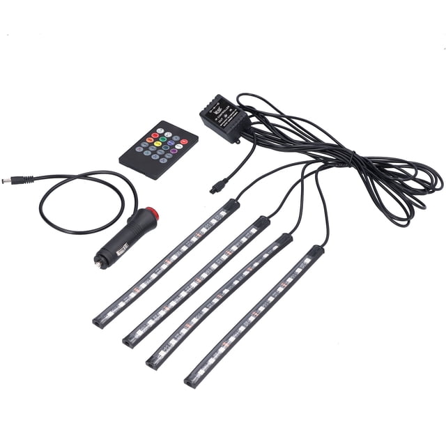 Luz LED Para Automóvil Tira De Luz LED Para Automóvil Con Control Remoto De Fuente De Luz RGB Con Enchufe Para Encendedor Para Iluminación Decorativa Automotriz ANGGREK Otros