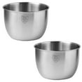 thumbnail image 2 of 2x Stainless Steel 304 Mixing Bowl Deep Design Cooking Baking Cake Bread Salad Kitchen Mixer Bowl, 3600ML & 2800ML, 2 of 9