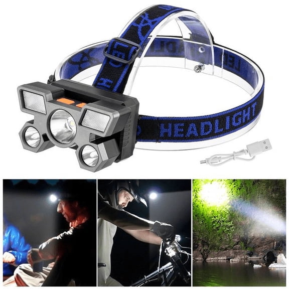 300 Lumen Super Bright LED Headlamp  Flashlight Rechargeable Head Light Waterproof Adjustable Headband Work Headlight