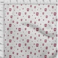 thumbnail image 3 of oneOone Polyester Lycra Fabric Dot & Cartoon Owl Bird Print Sewing Fabric BTY 56 Inch Wide, 3 of 4