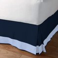 thumbnail image 2 of D.N.G. BEDDINGS 1 Piece Split Corner Two Tone Tailored Bed Skirt, California King Size 26 Inch Deep Pocket, 800 Thread Count, 100% Egyptian Cotton, Solid Navy/Light Blue Color., 2 of 3
