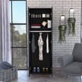 thumbnail image 2 of Miekor Furniture Chagrin 2-Shelf Rectangle Armoire Black Wengue W5U052, 2 of 7
