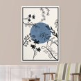 thumbnail image 3 of PixonSign Framed Canvas Print Wall Art Mid-Century Floral Botanical Flowers Blue Circle Abstract Shapes Illustrations Modern Art Decorative Minimal for Living Room, Bedroom, Office - 24"x36" White, 3 of 5