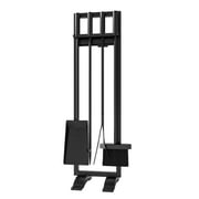 Fire Beauty 5-Piece Black Wrought Iron Fireplace Tools Set – Complete Fire Kit with Stand – Heavy Duty Fireside Accessories for Indoor & Outdoor Use
