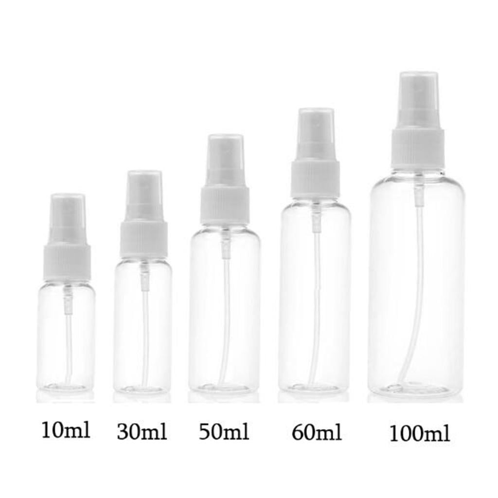EHJRE 6x 5 Pieces Spray Bottle Empty Plastic Travel Liquid Kits for Holidays, Business Trips, Makeup, Cleaning, - 50ml