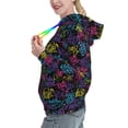 thumbnail image 2 of Daiia Graffiti Art Pattern Women's Fashion Hoodies & Sweatshirts with Kangaroo Pocket Hooded Sweatshirt with Eye-catching Drawstrings-Small, 2 of 7
