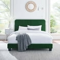 thumbnail image 2 of Tufted Platform Bed Frame, Queen Size, Velvet, Green, Modern Contemporary Urban Design, Bedroom Master Guest Suite, 2 of 8