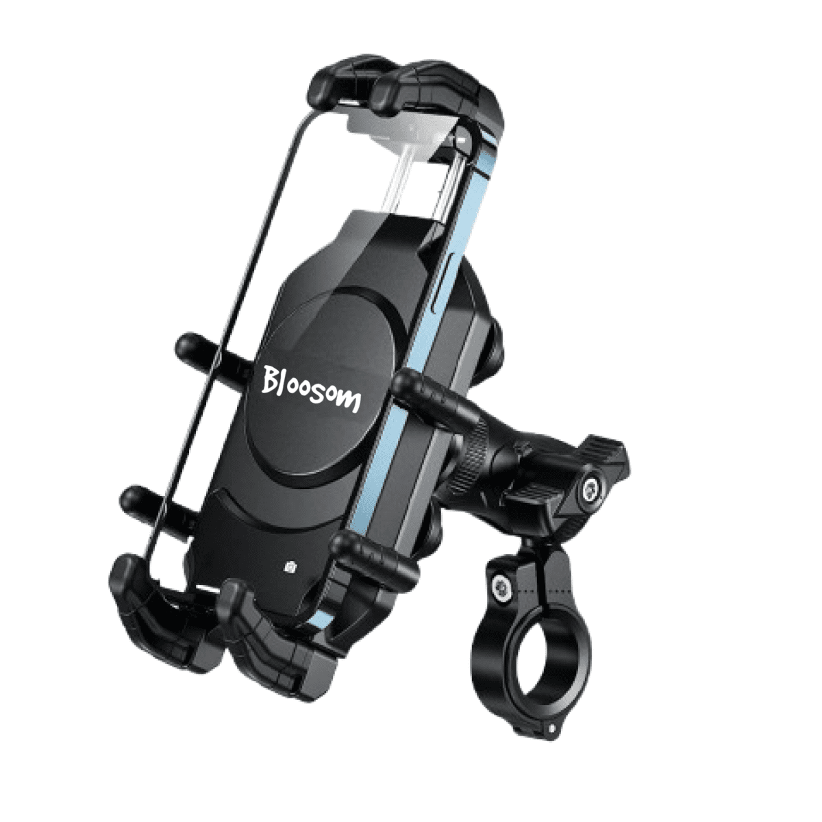 Bloosom Soporte Porta Celular Bloosom Antirrobo Para Motocicleta Amortiguado Negro