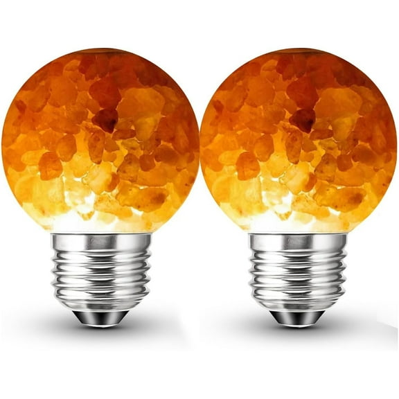 Topboutique Glow LED Light Bulb Salt Bulb Light Salt Lamp LED Light Bulbs E26 Salt Rock Stress Relief Bulbs Non-dimmable for Bedroom, Decor, Sleep Light, 4W 120V,2 Pack