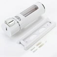 thumbnail image 2 of ABCISI 15oz Wall Mount Soap Dispenser - Manual Hand Shampoo and Shower Gel Dispenser for Bathroom and Kitchen - Lotion Container - Convenient and Stylish (White Shell, Silver Press), 2 of 10