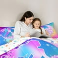 thumbnail image 5 of Homewish Ocean Mermaid Bedding Comforter Set 2pcs for Child Boys Girls,Dreamy Princess Twin Comforter Sets Microfiber,Gradient Chic Flowers Breathable Bedding Set,Ultra Soft Home Decor,Reversible, 5 of 8