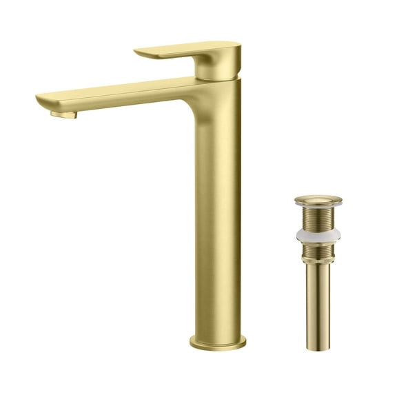 Kibi Tender-T Single Handle Bathroom Vessel Sink Faucet with Pop Up Drain