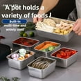 thumbnail image 6 of 2/4/6 Pcs 304 Stainless Steel Food Storage Container With Lids 2400/1400/850ml, Reusable Meal Prep Bento Boxes Reusable& Stackable& Easy Clean for Kitchen (6PCS, L-With lid), 6 of 7