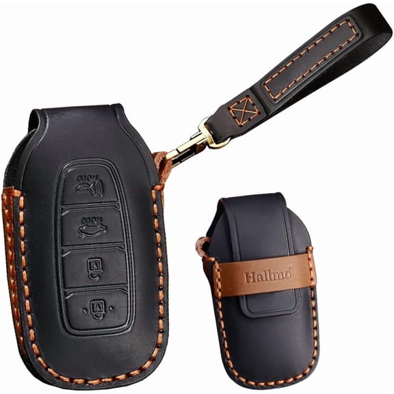 Leather Key Fob Holder Keychain Fit for Hyundai i30 Ix35 Key case Cover Keyring Protector Accessories